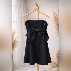 Altar’d State Black Strapless Dress with Bow Back Detail Size XL NWT